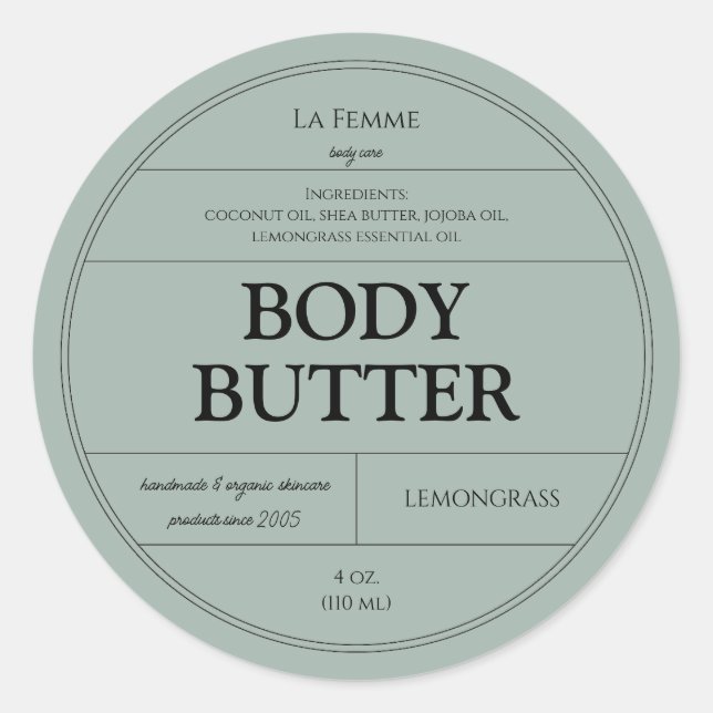 Étiquette de produits de soins cosmétiques bleu mi (Devant)