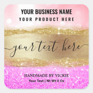 Étiquette De Produits Glam Parties scintillant Ros
