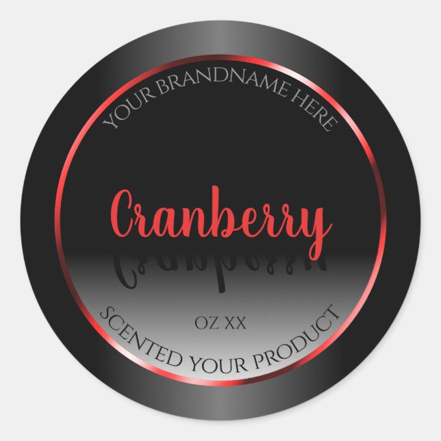 Étiquette de produits noir et blanc Cadre rouge dé (Devant)