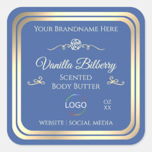 Étiquette de produits Ocean Blue avec cadre et log