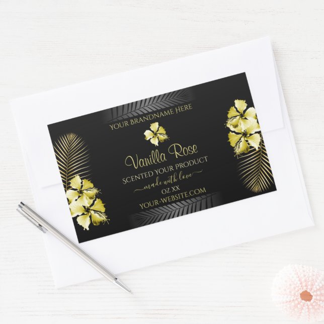 Étiquette de produits Tropical Black Gold Fleurs h (Enveloppe)