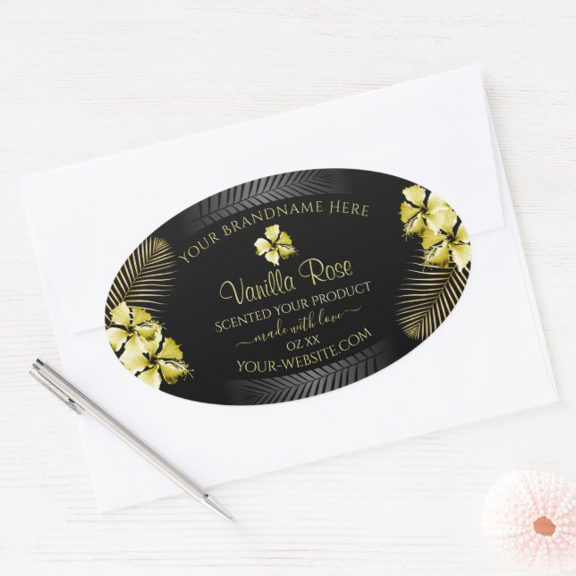 Étiquette de produits Tropical Black Gold Fleurs h (Enveloppe)