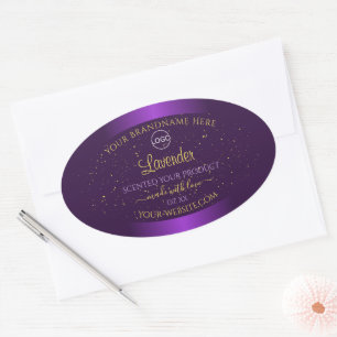 Étiquette de produits violet moderne Parties scint