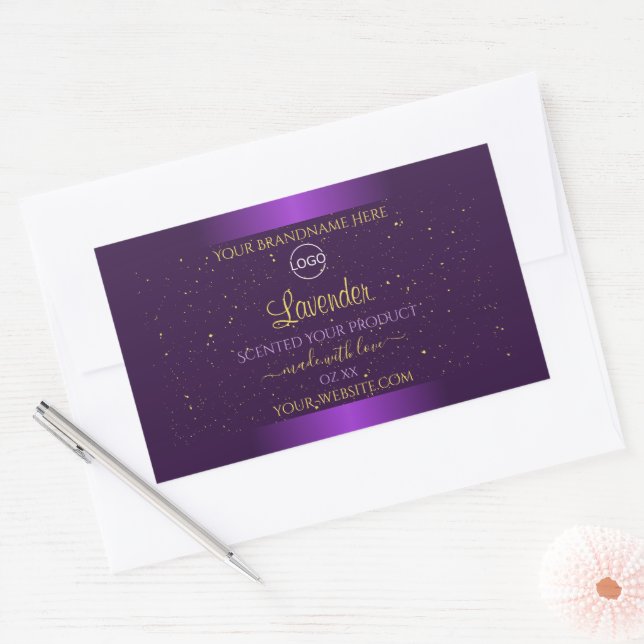 Étiquette de produits violet moderne Parties scint (Enveloppe)