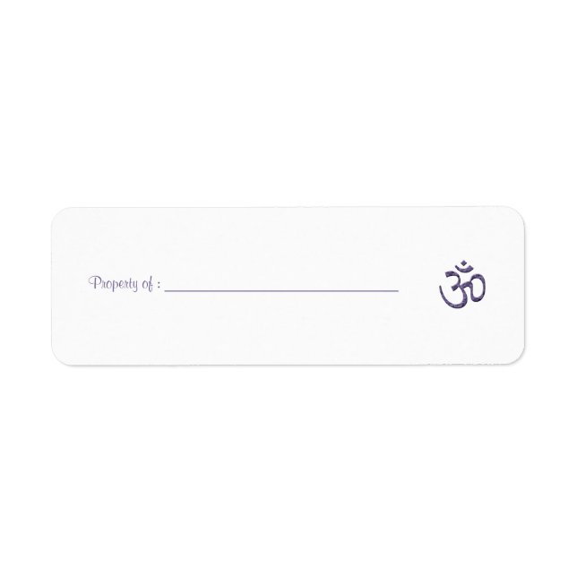 Étiquette de propriété Symbole Om violet (Devant)