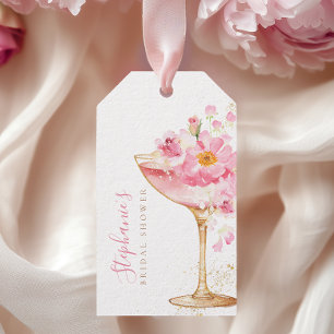 Étiquette de Prosecco à pétales de rose dorée pour