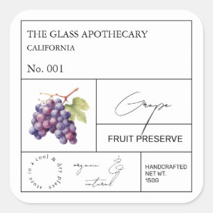 Étiquette de raisin apothécaire