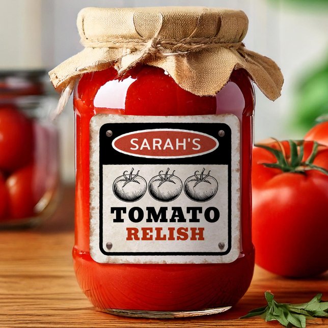 Étiquette de Relish de Tomate Personnalisée avec u (Créateur téléchargé)