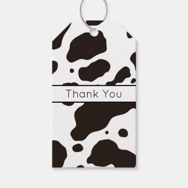 Étiquette de remerciement à motif vache (Devant)