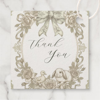 Étiquette de remerciement – Baby shower ourson en