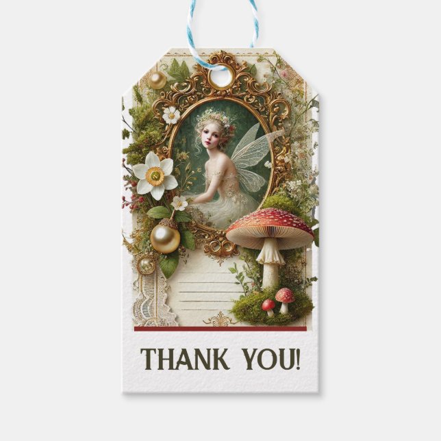 Étiquette de remerciement cadeau Fée enchantée (Devant)