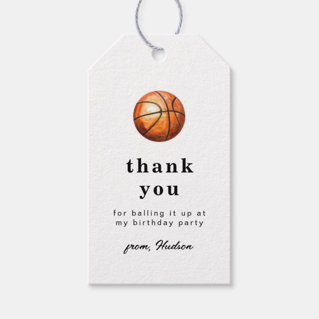 Étiquette de remerciement de basketball (Devant)