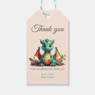 Étiquette de remerciement de cadeau de Dragon Vert