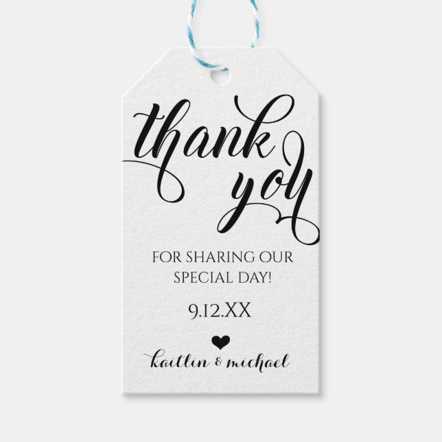 Étiquette de remerciement de cadeau de mariage - C (Devant)