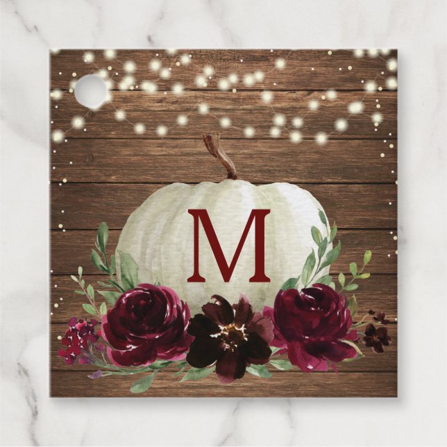 Étiquette de remerciement de citrouille automne ru (Devant)