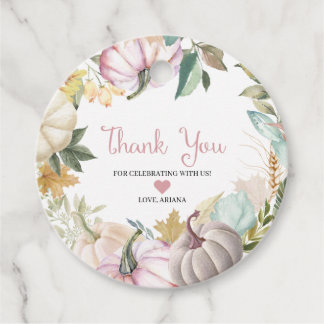 Étiquette de remerciement de citrouille d'automne