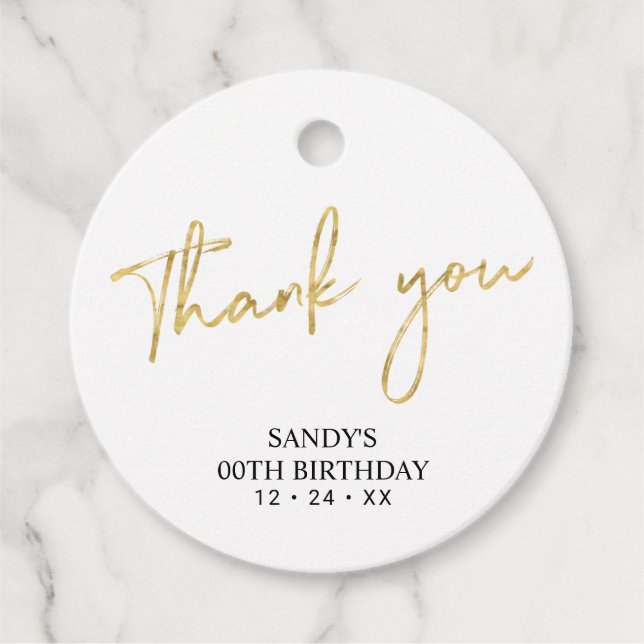 Étiquette de remerciement de fête d'anniversaire a (Devant)