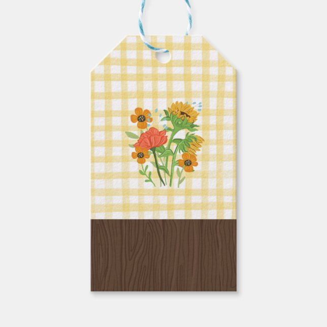 Étiquette de remerciement de fête florale rustique (Devant)