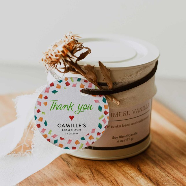 Étiquette de remerciement de fête mexicaine (Fiesta Mexican Bridal Shower Thank you tag)