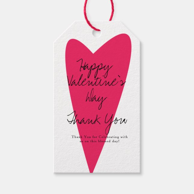 Étiquette de remerciement de la Saint-Valentin en  (Devant)