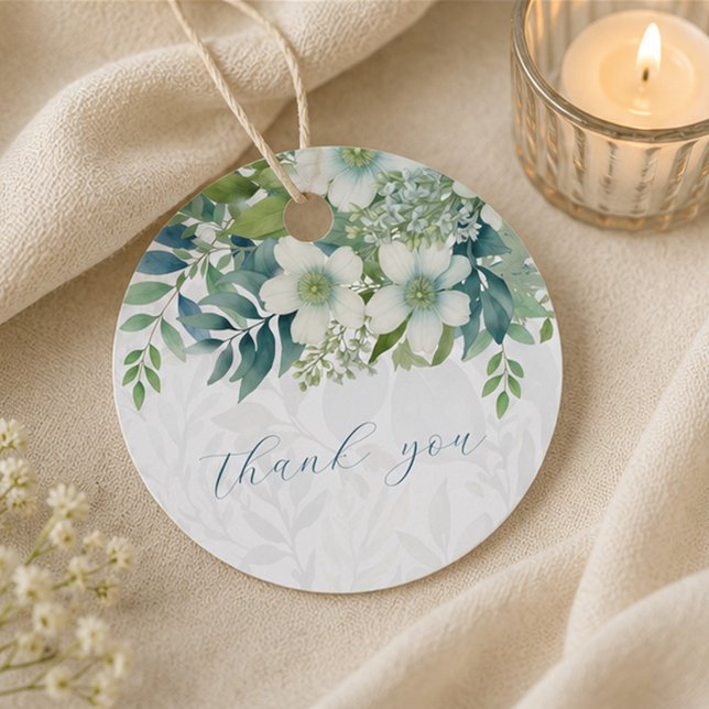 Étiquette de remerciement de mariage au eucalyptus (Créateur téléchargé)