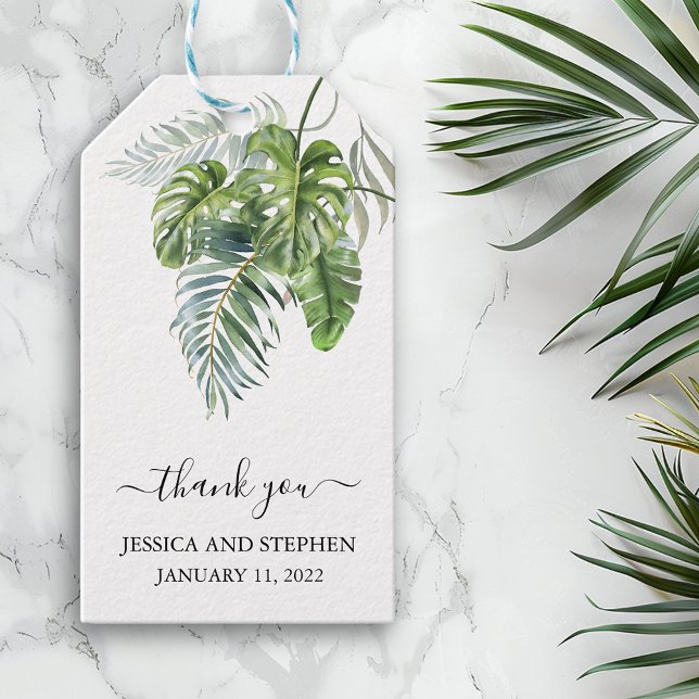 Étiquette de remerciement de mariage aux feuilles  (Créateur téléchargé)
