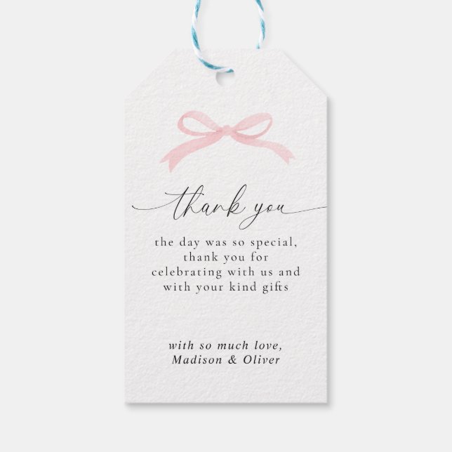 Étiquette de remerciement de mariage avec monogram (Dos)