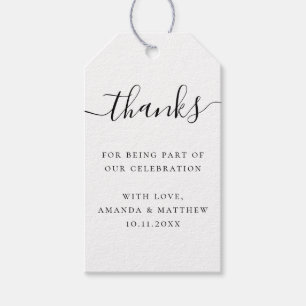 Étiquette de remerciement de mariage élégant   Cad