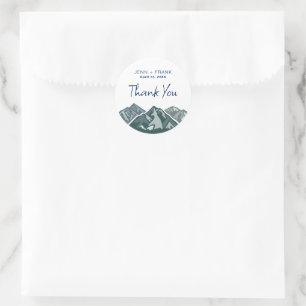 Étiquette de remerciement de mariage en montagne