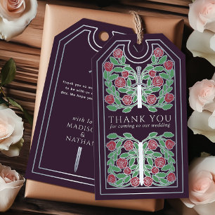 Étiquette de remerciement de mariage Épée médiéval