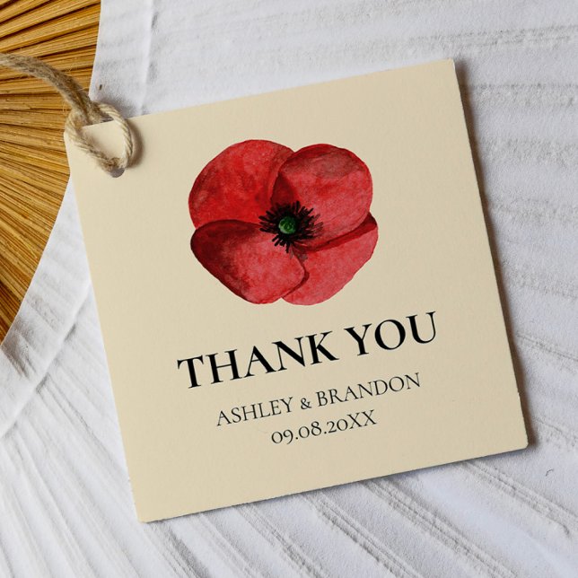 Étiquette de remerciement de mariage fleur sauvage (Créateur téléchargé)