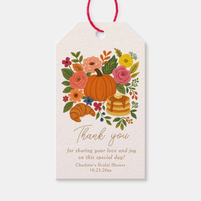 Étiquette de remerciement de mariage floral de cit (Devant)