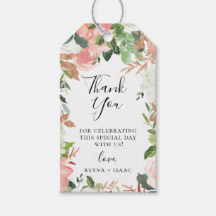 Étiquette de remerciement de mariage floral de jar