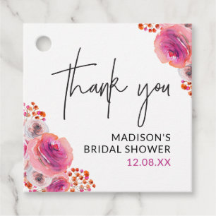 Étiquette de remerciement de mariage floral lumine
