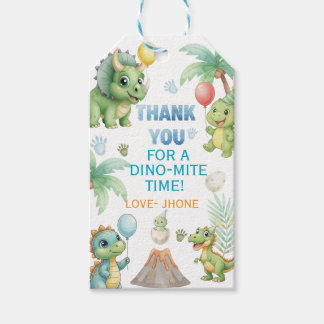 Étiquette de remerciement Dinosaur avec activité d
