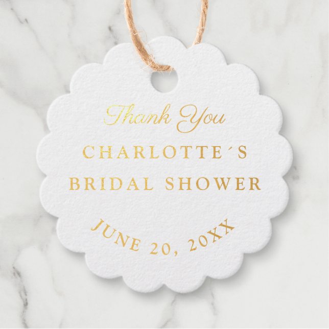 étiquette de remerciement en or avec chêne d'autom (Devant)