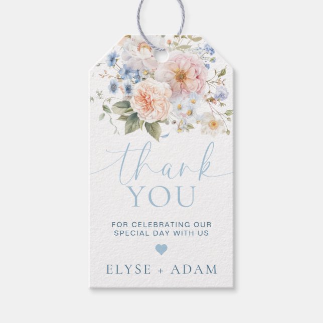 Étiquette de remerciement Fleur bleue Hargrove (Devant)