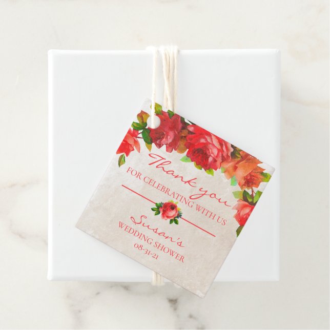 Étiquette de remerciement florale à l'aquarelle (En situation)