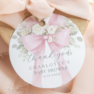 Étiquette de remerciement florale Baby Shower ruba