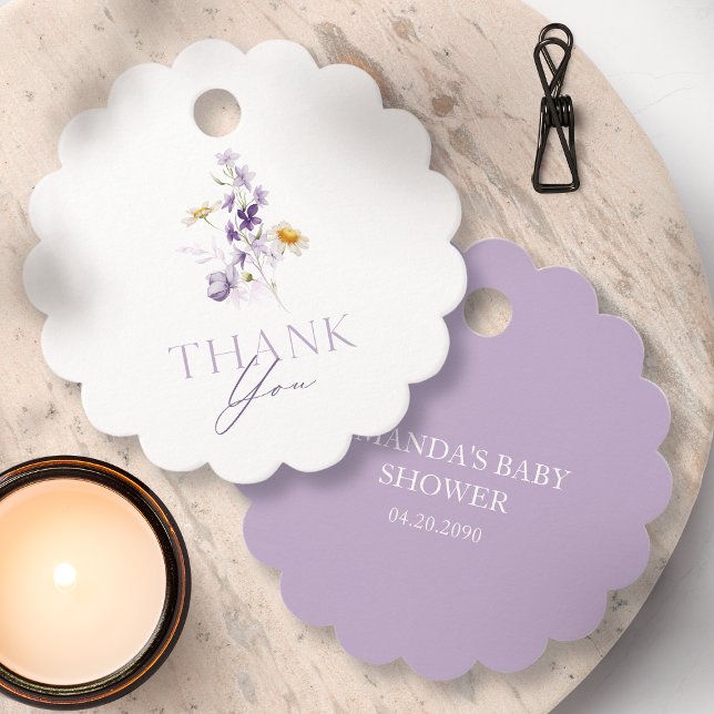 Étiquette de remerciement florale élégante  (Créateur téléchargé)