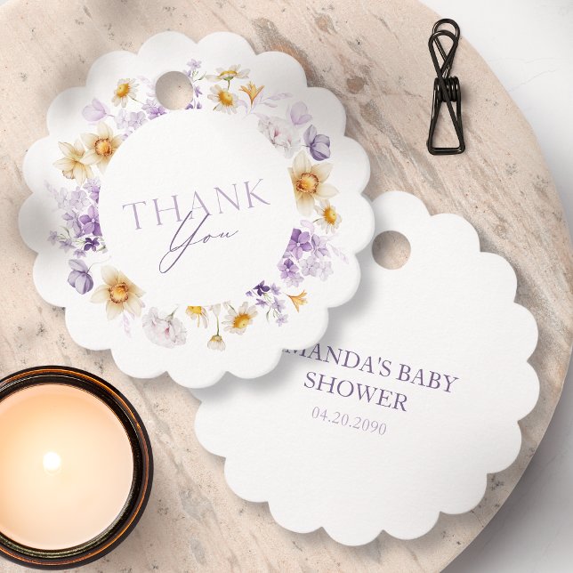 Étiquette de remerciement florale élégante  (Créateur téléchargé)