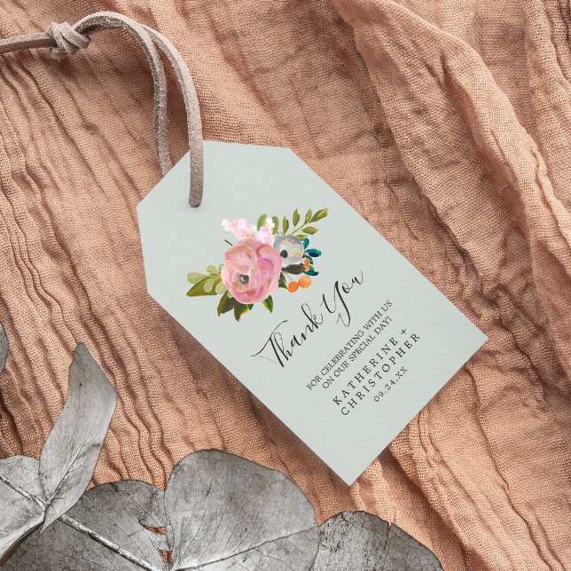 Étiquette de remerciement florale peinte (Créateur téléchargé)