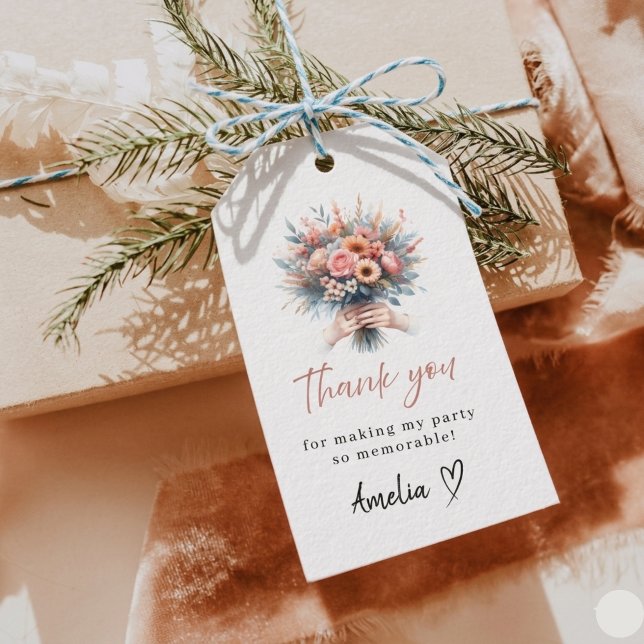 Étiquette de remerciement florale pour Sweet 16 (Créateur téléchargé)