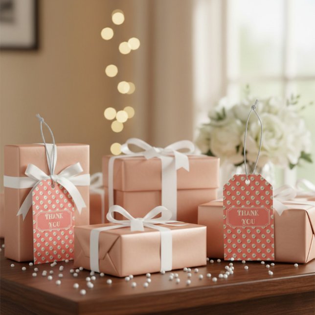 Étiquette de remerciement personnalisée en corail  (Créateur téléchargé)