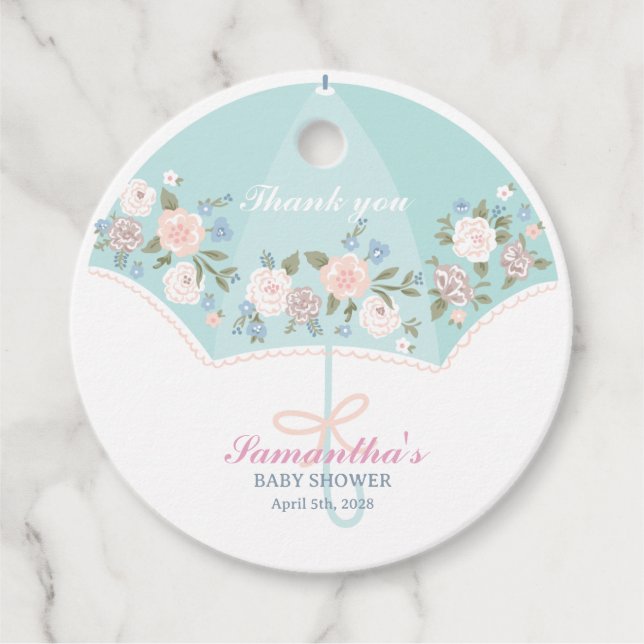Étiquette de remerciement pour Baby Shower (Devant)