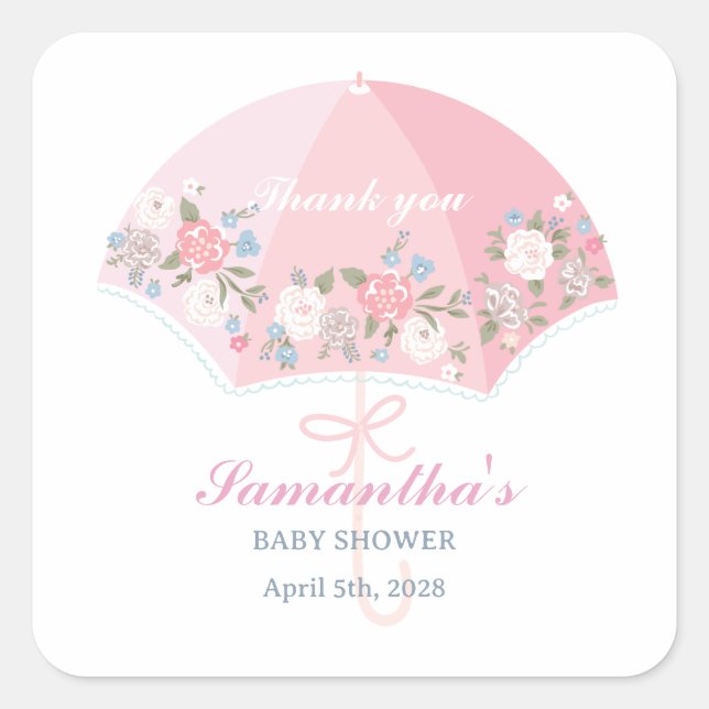 Étiquette de remerciement pour Baby Shower (Devant)