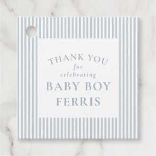 Étiquette de remerciement pour baby shower bleu et