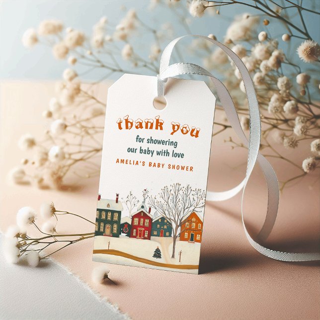 Étiquette de remerciement pour Baby Shower d'hiver (Créateur téléchargé)