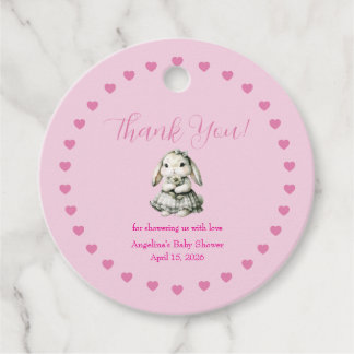 Étiquette de remerciement pour Baby Shower Fille