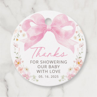 Étiquette de remerciement pour baby shower Fleur e